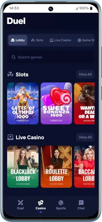 duel casino mobile